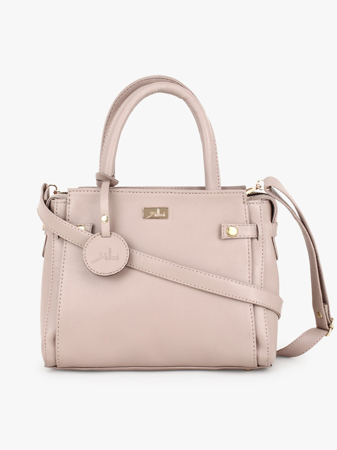 

yelloe Pink Solid Structured Handheld Bag