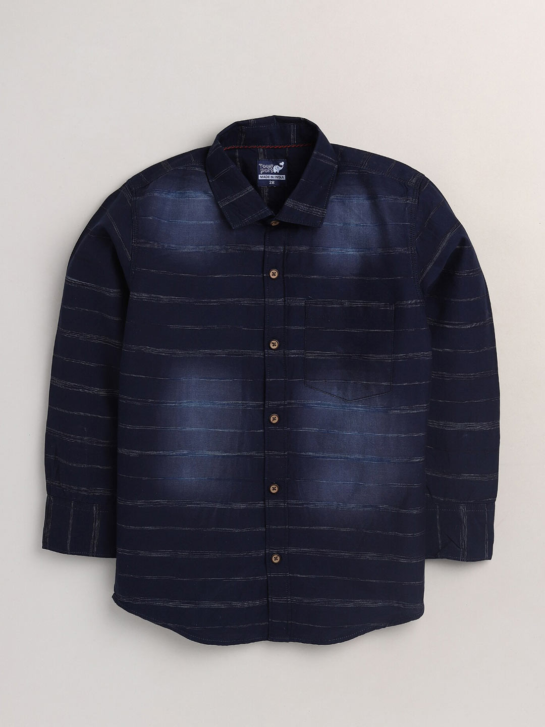 

Toonyport Boys Navy Blue Faded Cotton Casual Shirt