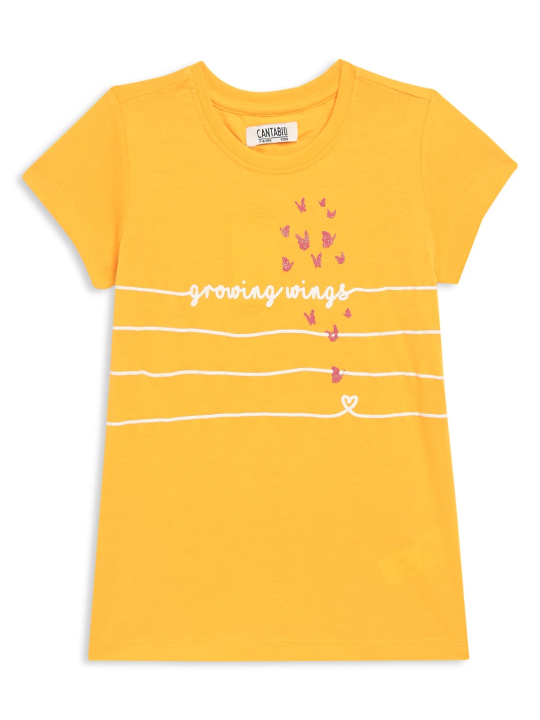 

Cantabil Girls Yellow Printed T-shirt