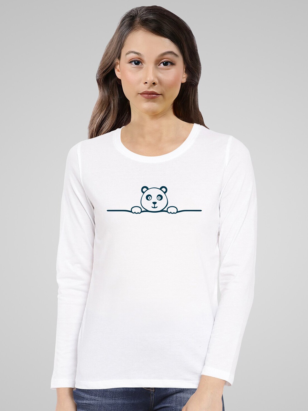 

Pootlu Women White Printed T-shirt