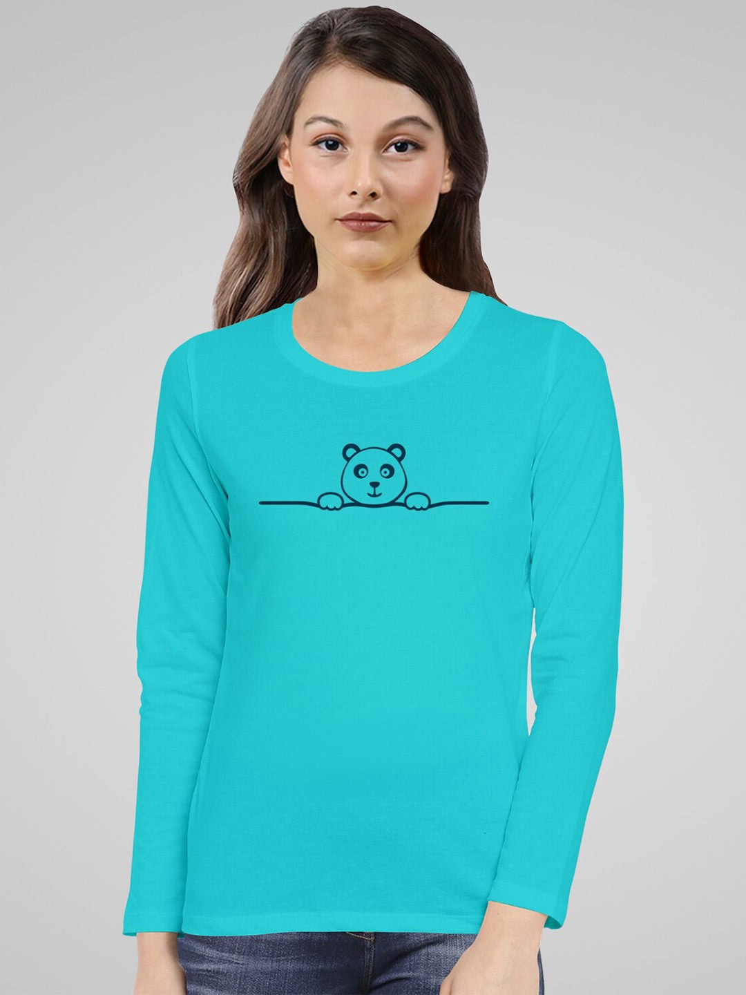 

Pootlu Women Blue Typography Printed T-shirt