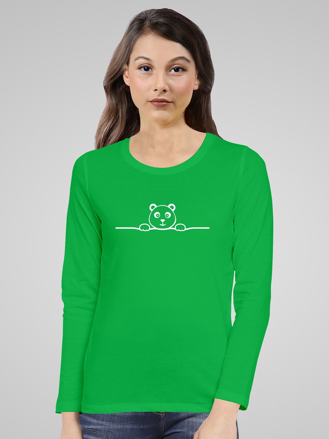 

Pootlu Women Green Graphic Printed Cotton T-shirt