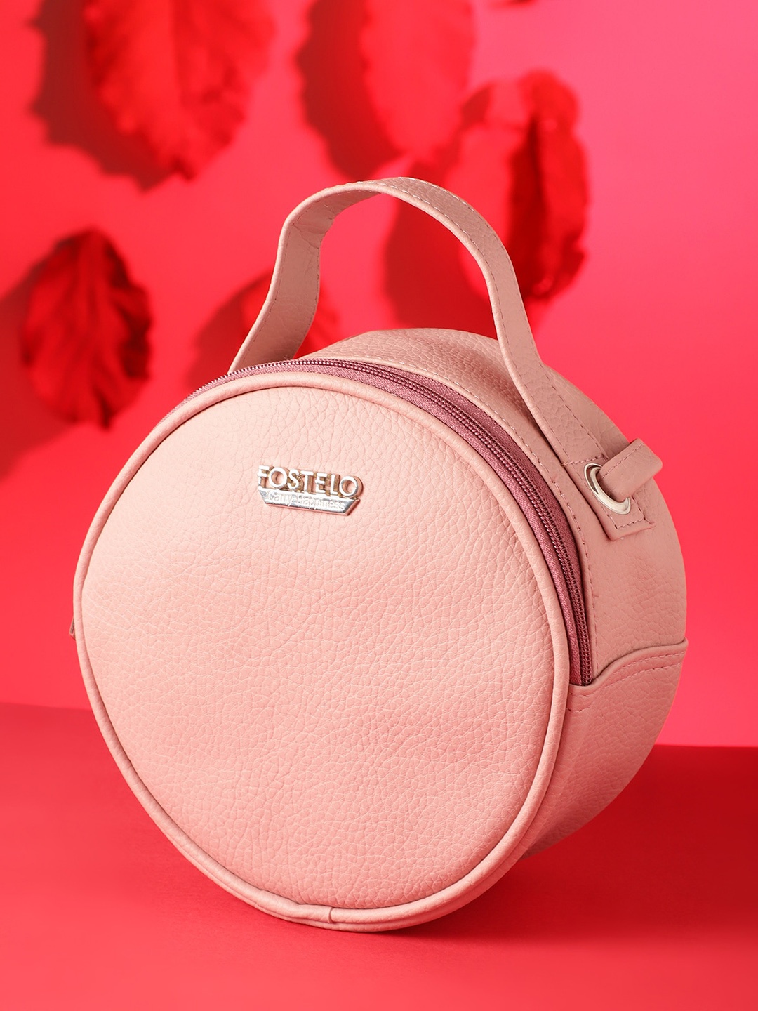 

Fostelo Rose Gold PU Structured Handheld Bag with Tasselled