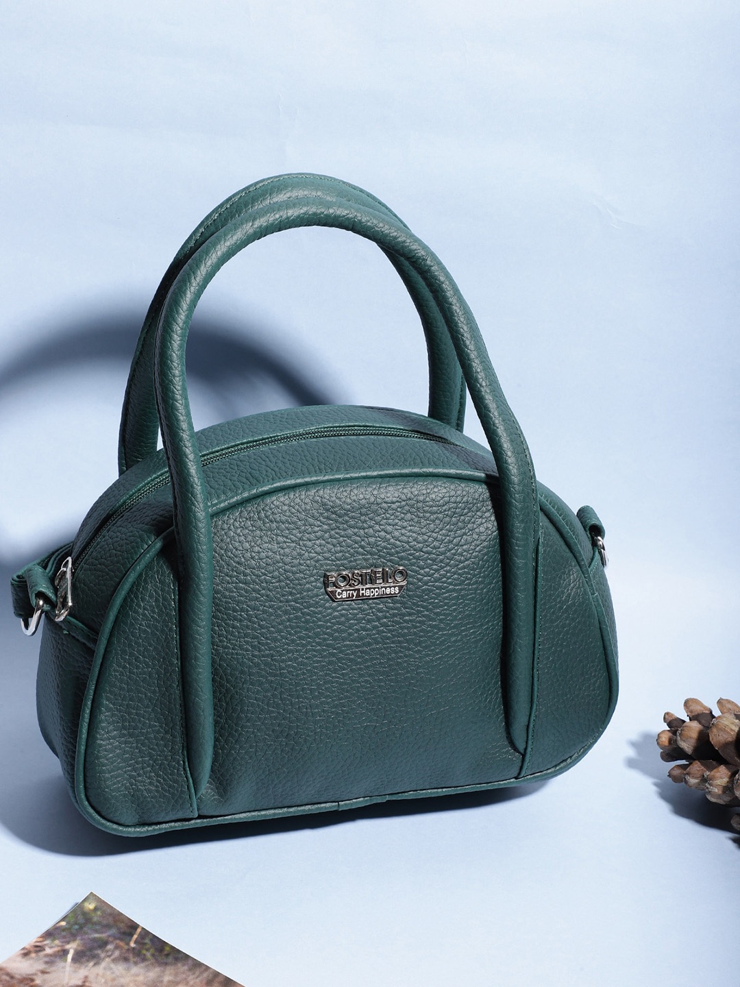 

Fostelo Green PU Structured Handheld Bag