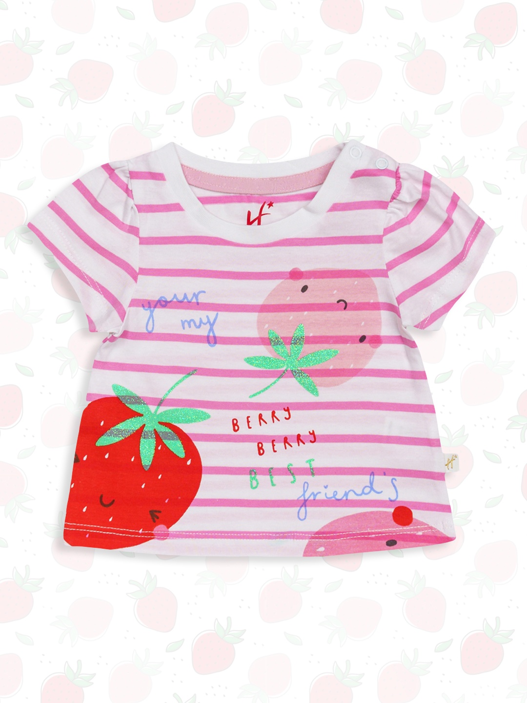 

H By Hamleys Infant Girls White & Pink Printed Pure Cotton T-shirt