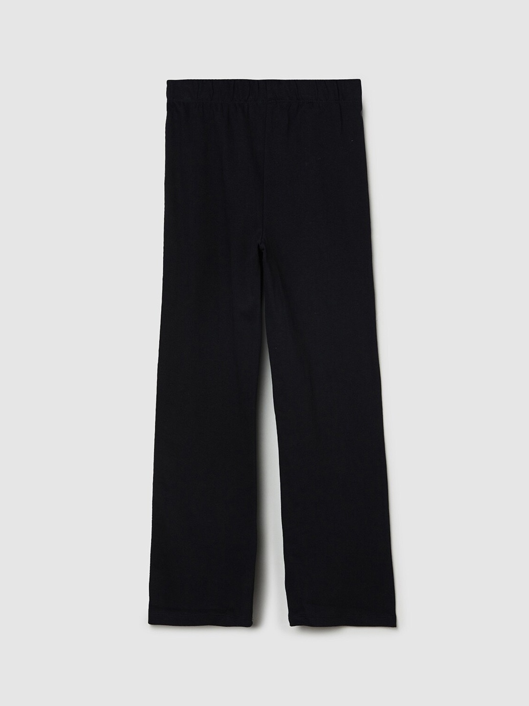 

max Girls Black Solid Cotton Track Pants
