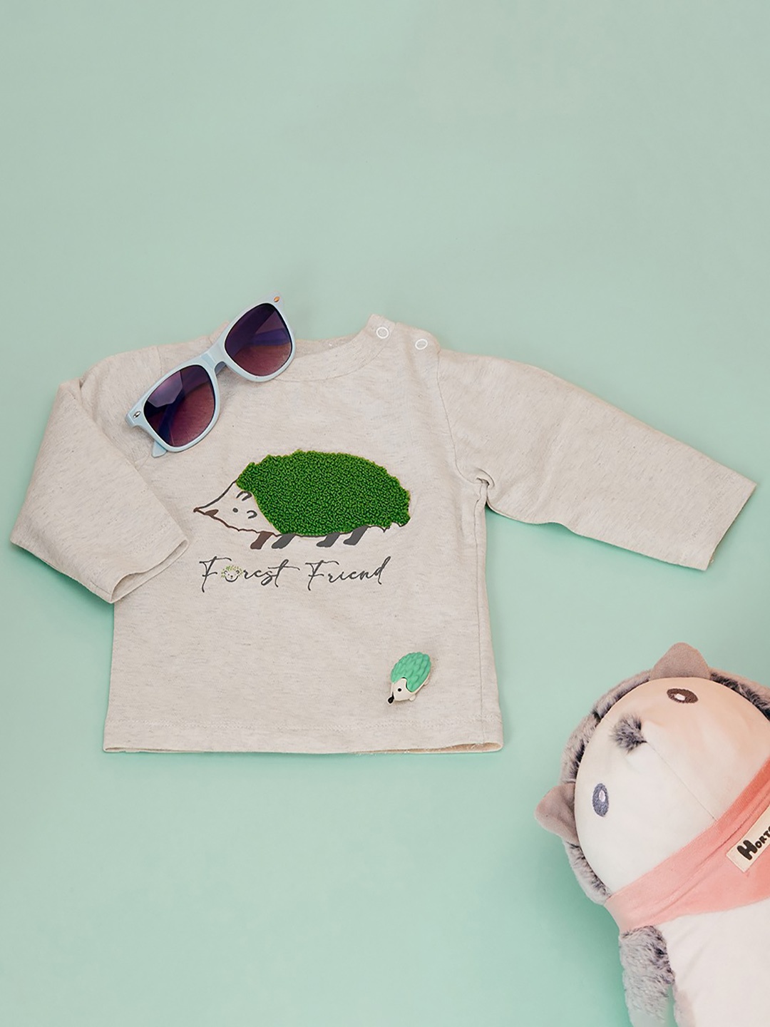 MiArcus Boys Cream-Coloured Typography Printed T-shirt