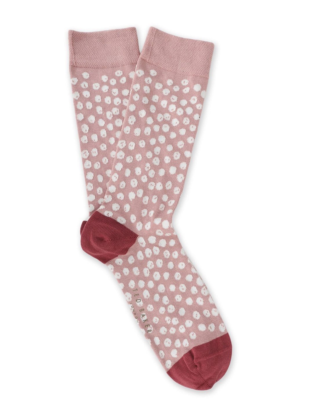 

Ted Baker Men Pink Printed Cotton Calf-Length Socks