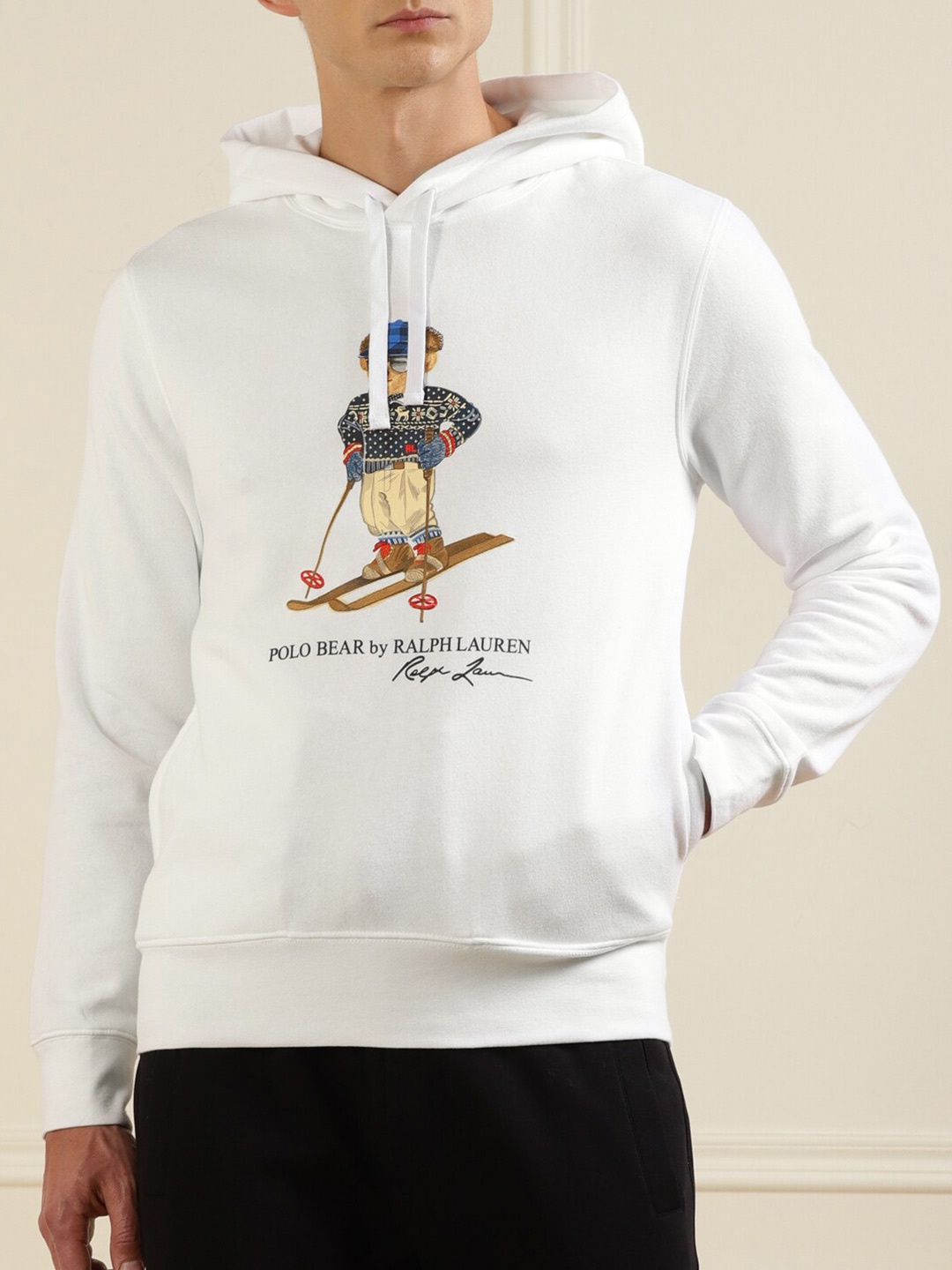 

Polo Ralph Lauren Men White Printed Hooded Sweatshirt