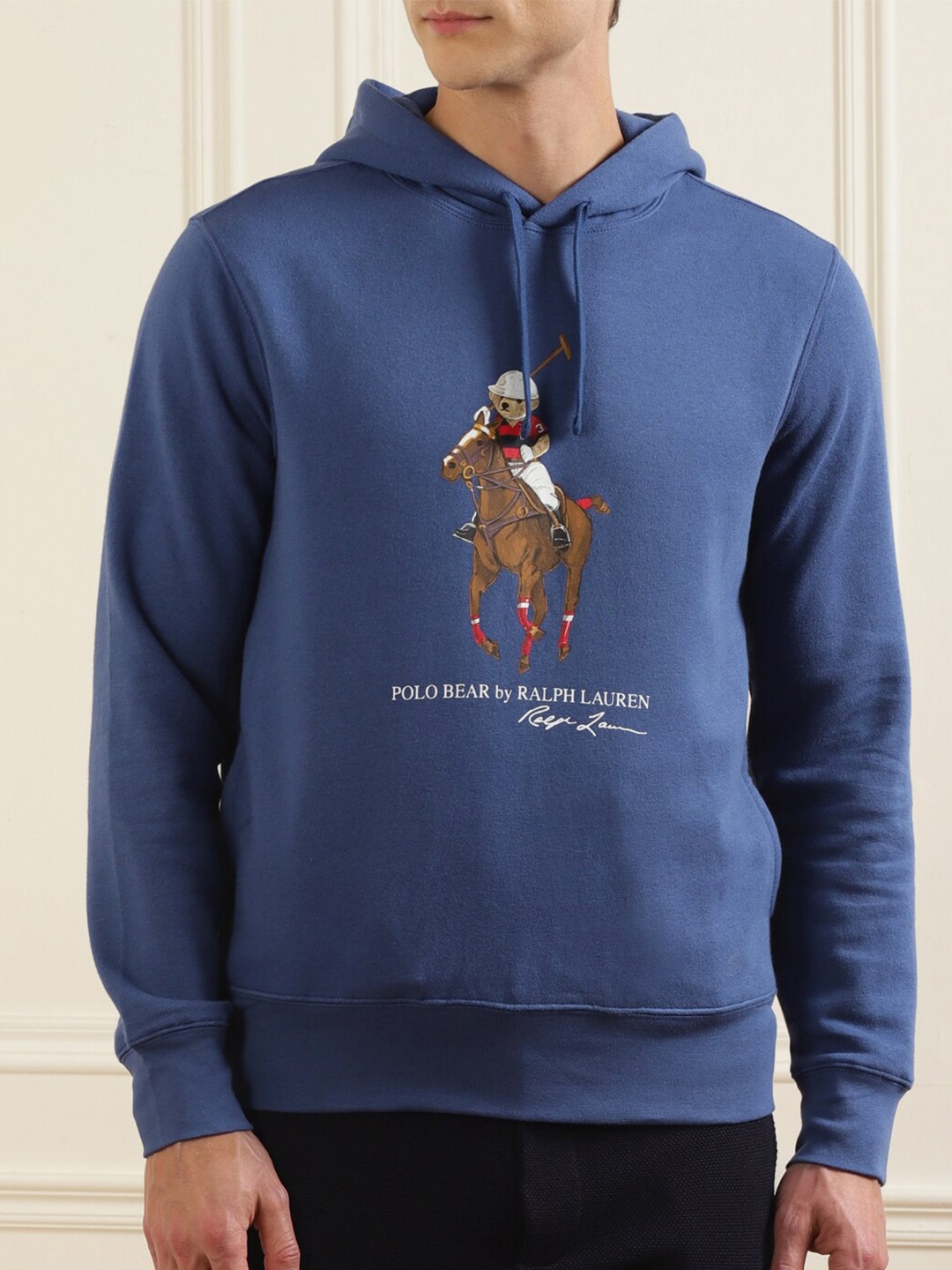 

Polo Ralph Lauren Men Blue Printed Hooded Sweatshirt