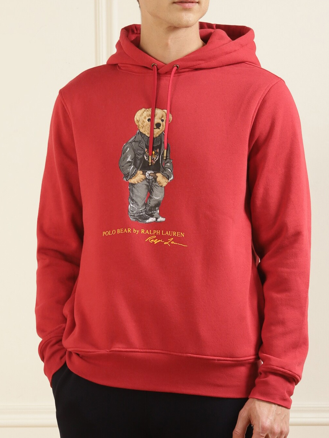 

Polo Ralph Lauren Men Red Printed Hooded Sweatshirt