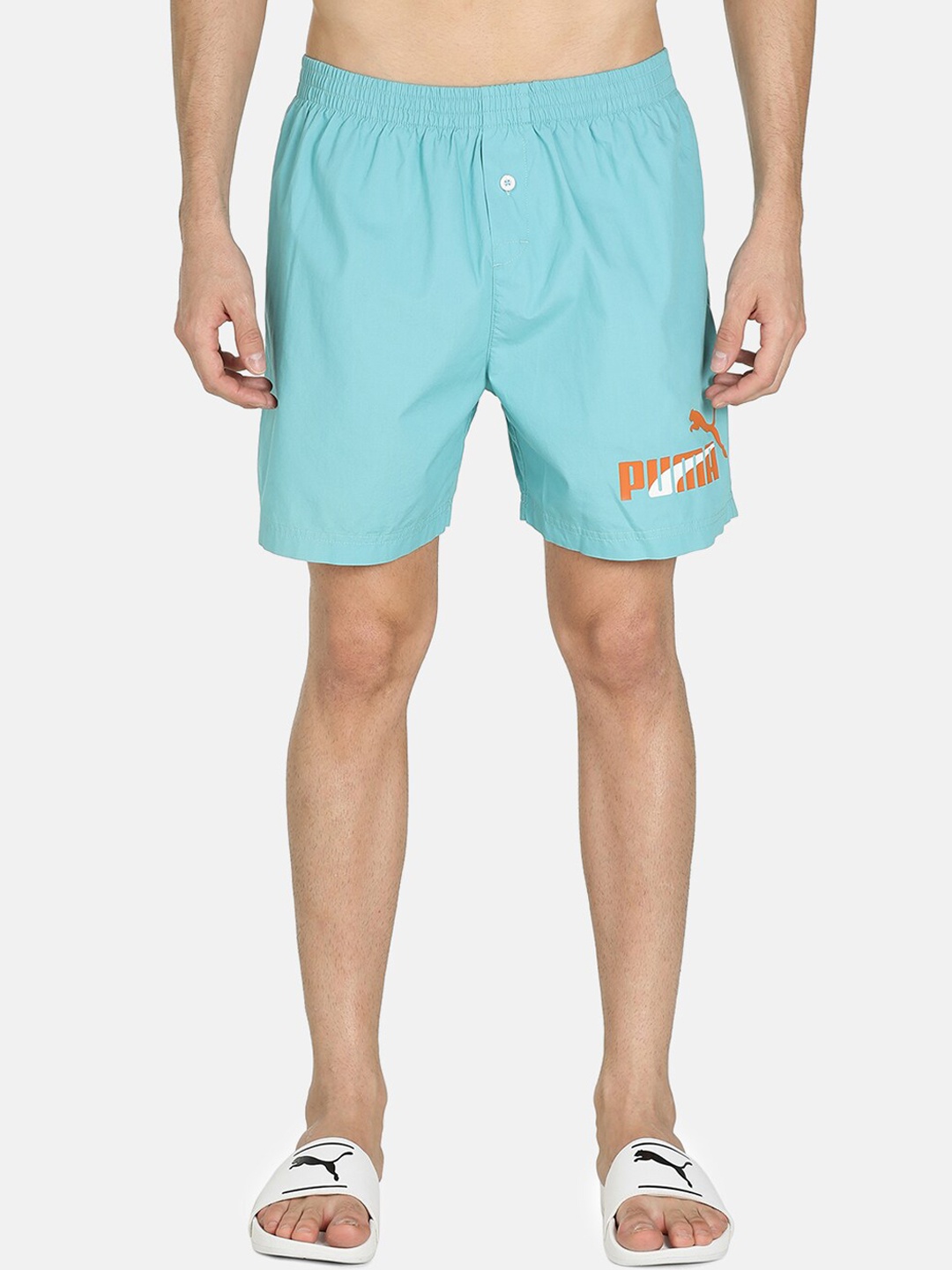 

Puma Men Blue Solid Woven Boxers