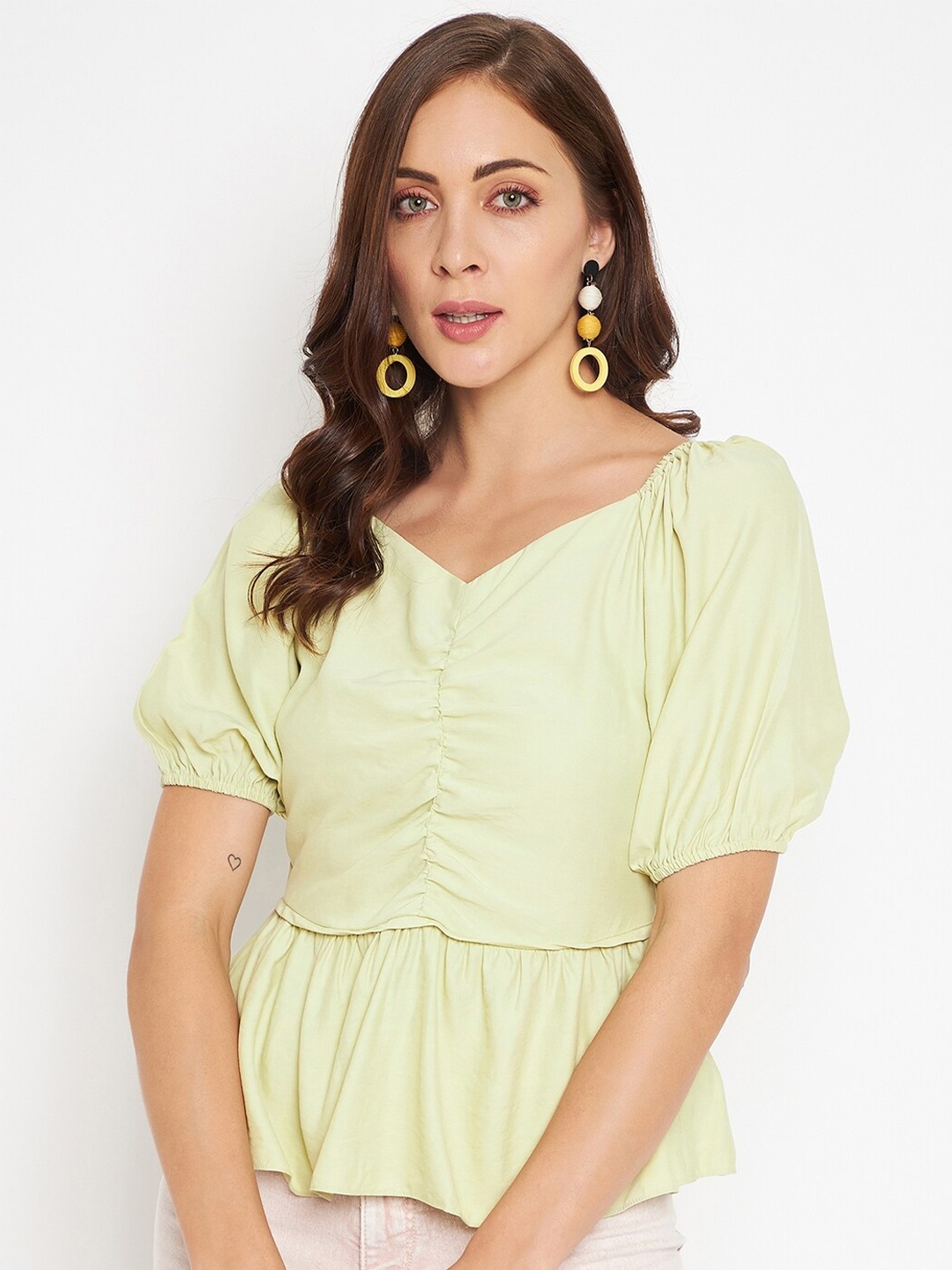 

Madame Green Peplum Top