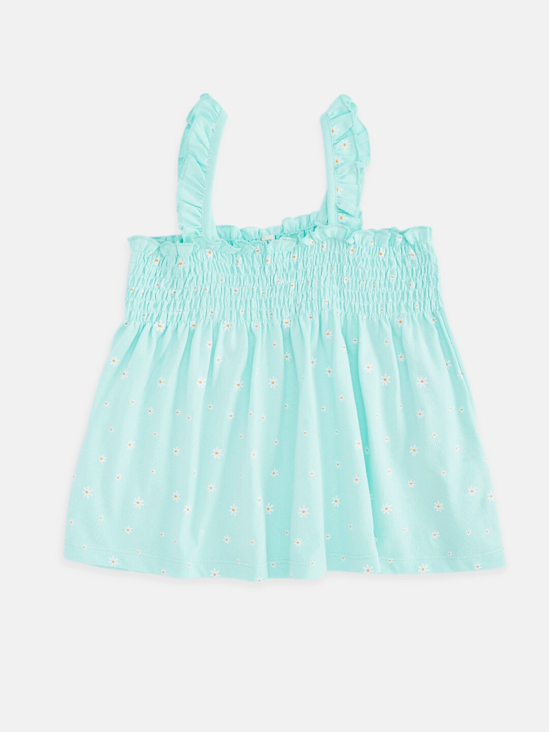 

Pantaloons Baby Girls Green Floral Printed Top