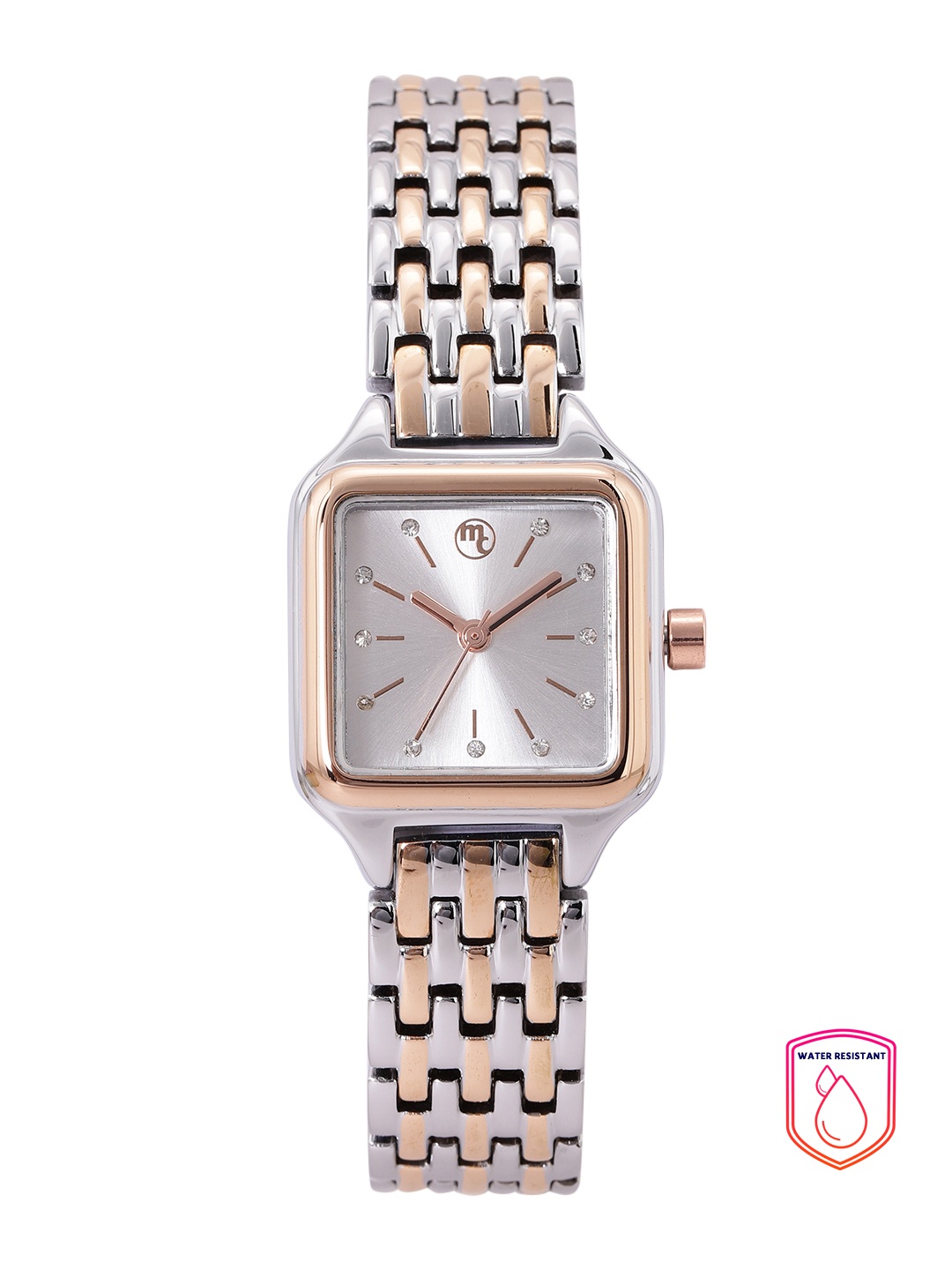 

Marie Claire Women White Embellished Bracelet Style Analogue Watch MC22004