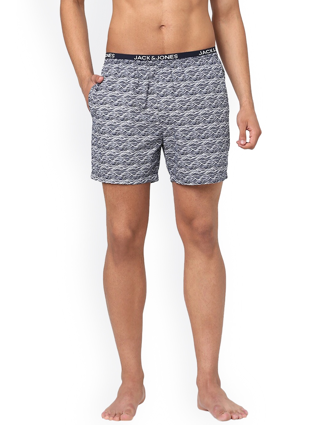 

Jack & Jones Men Blue Printed Pure Cotton Boxers