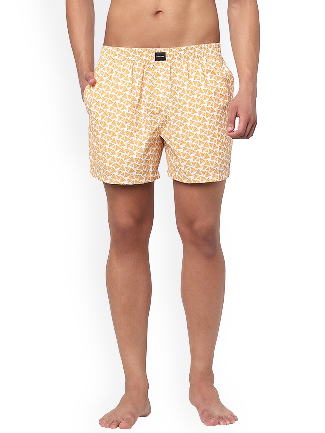 

Jack & Jones Men Orange & White Printed Pure Cotton Boxers
