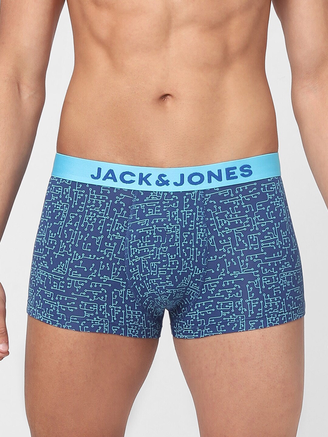 

Jack & Jones Men Blue & Green Printed Cotton Trunk 116796301