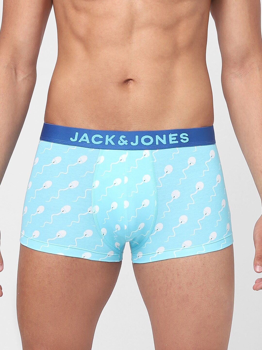 

Jack & Jones Men Blue & White Printed Cotton Trunks