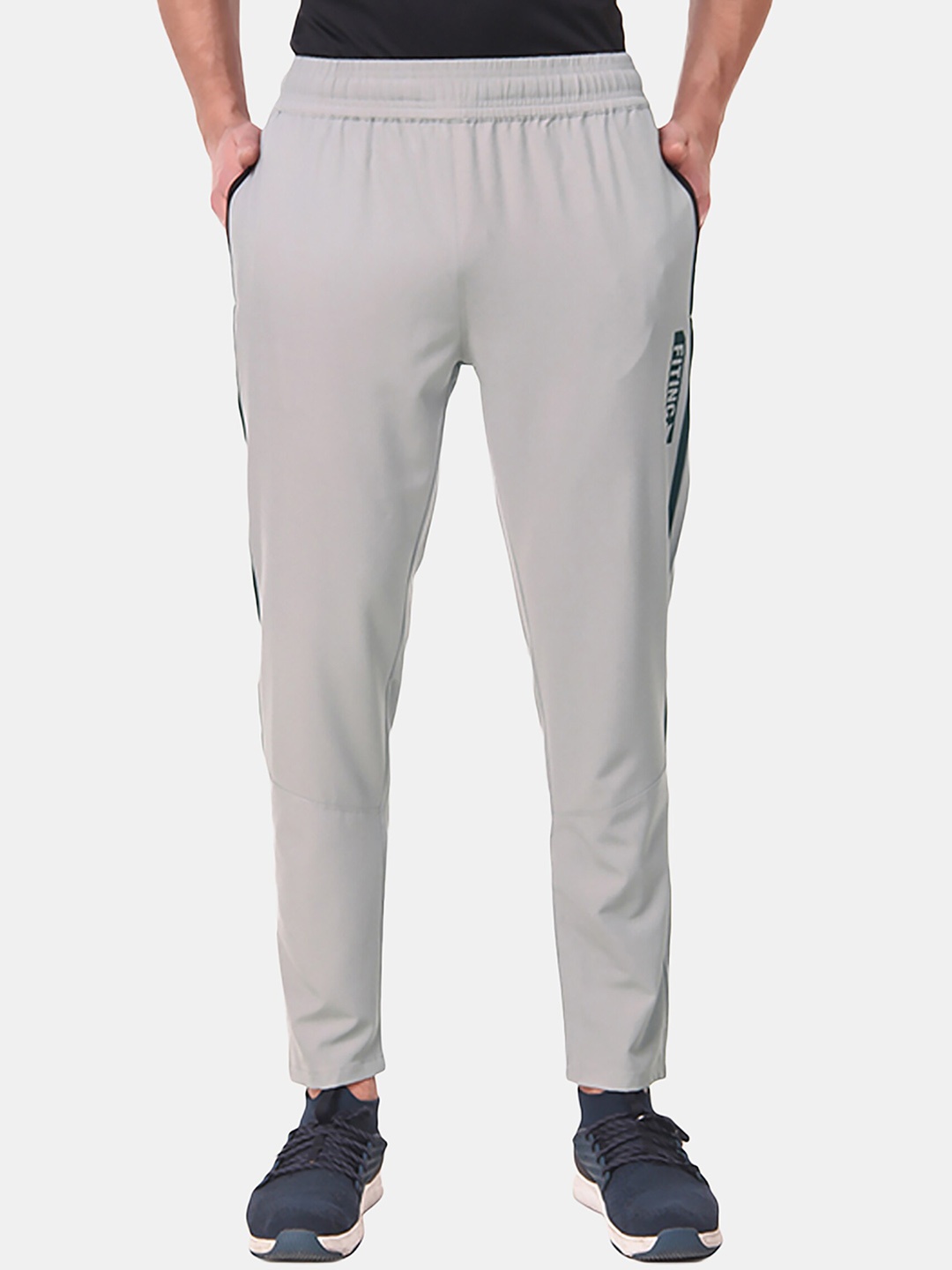

FITINC Men Grey Solid Dryfit Relaxed Fit Track Pants