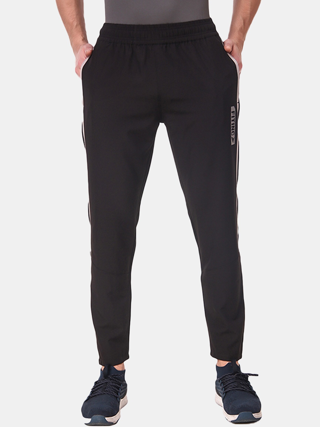 

FITINC Men Black Striped Dry-fit Lightweight Joggers
