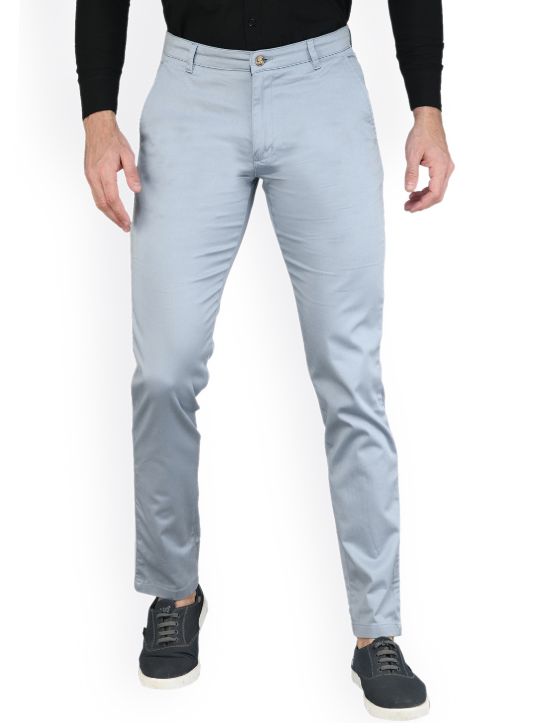 

Sam and Jack Men Blue Smart Slim Fit Trousers