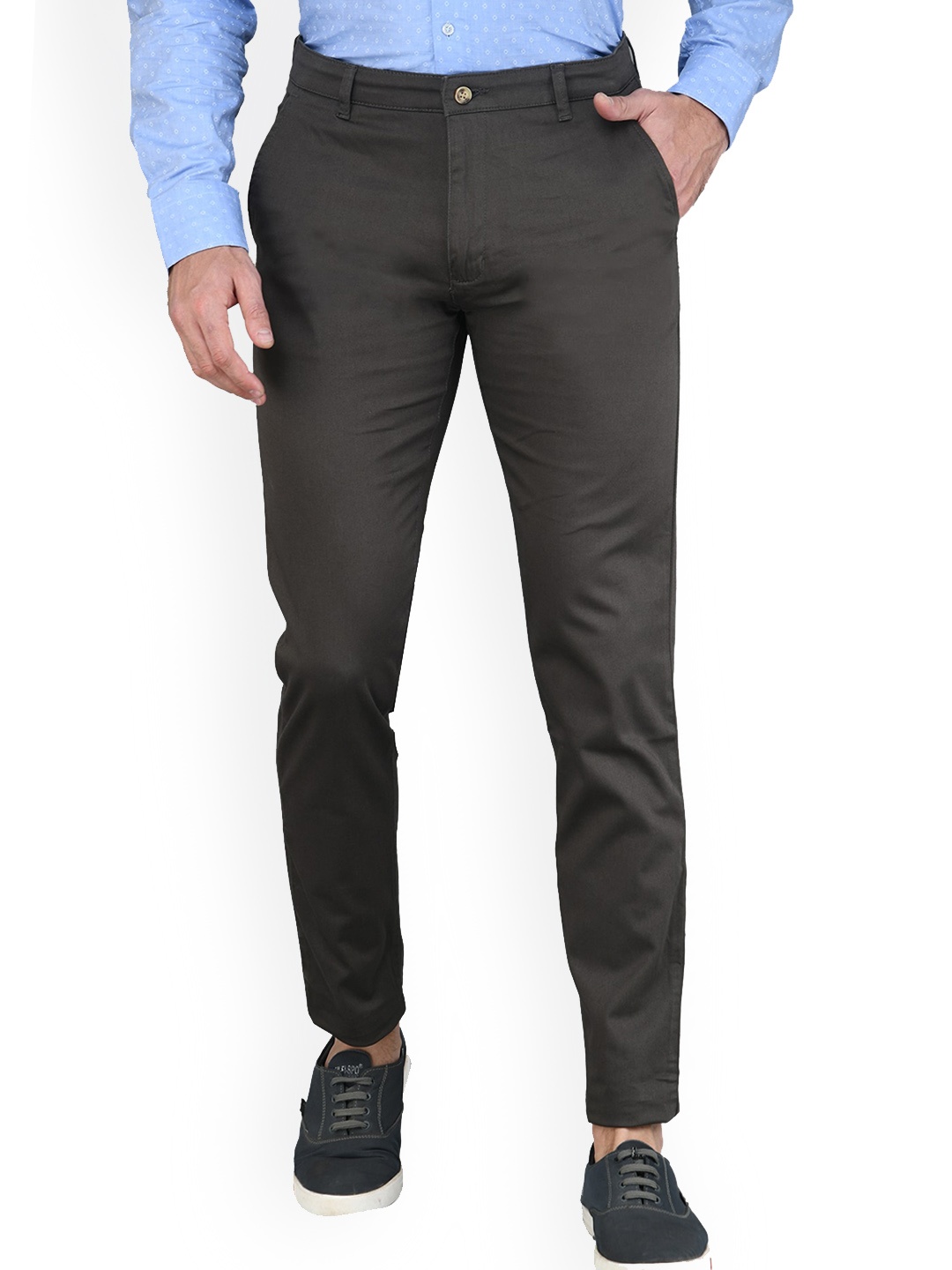 

Sam and Jack Men Grey Smart Slim Fit Chinos Trousers