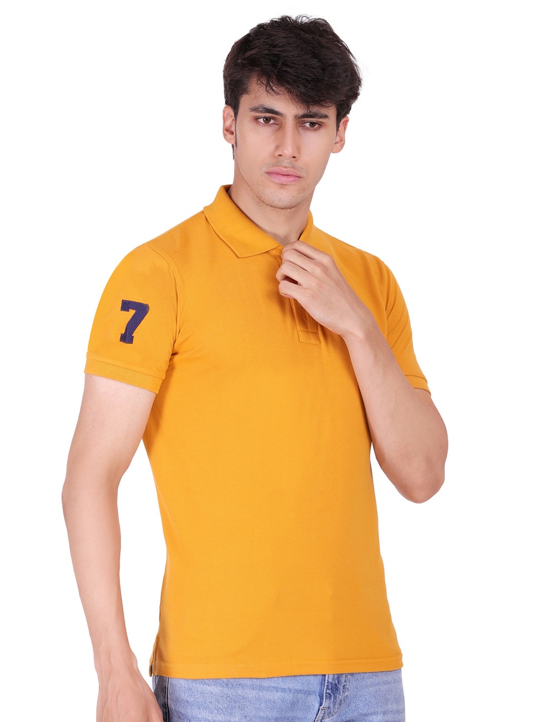 

Sam and Jack Men Orange Polo Collar T-shirt