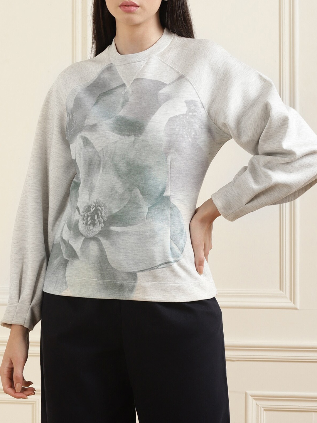 

Ted Baker Women Grey Printed Sweatshirt