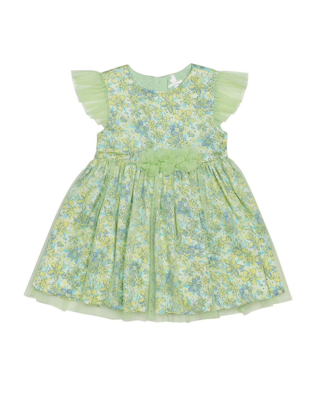 

H By Hamleys Girls Green Floral Fit and Flare Dress