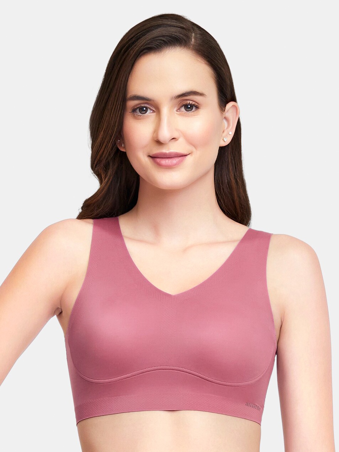

Amante Solid Non Padded Skins V-Neck Slip-On Bra - BRA83401, Mauve