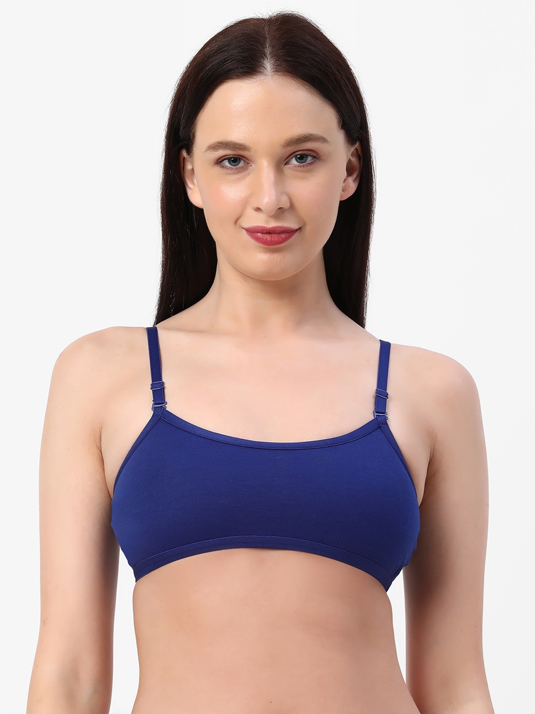 

Planetinner Medium Impact Non Padded Detachable Straps Beginner Sports Bra SB18, Blue