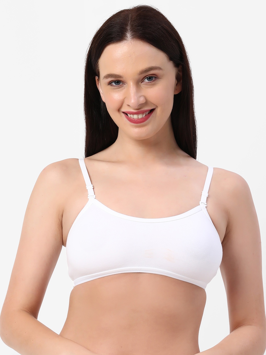 

Planetinner Medium Impact Non Padded Detachable Straps Beginner Sports Bra SB18, White