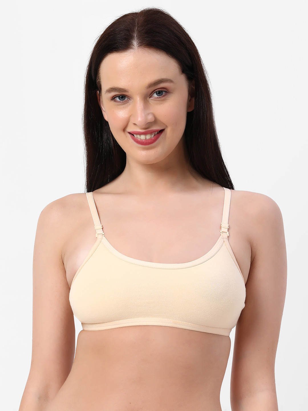 

Planetinner Medium Impact Non Padded Detachable Straps Beginner Sports Bra SB18, Beige