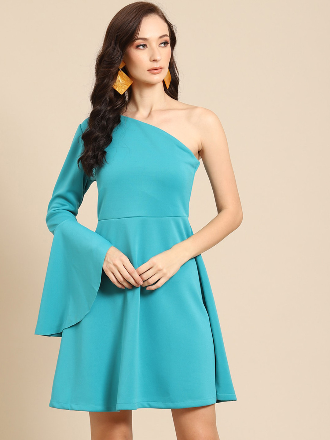 

DODO & MOA Blue One Shoulder Dress