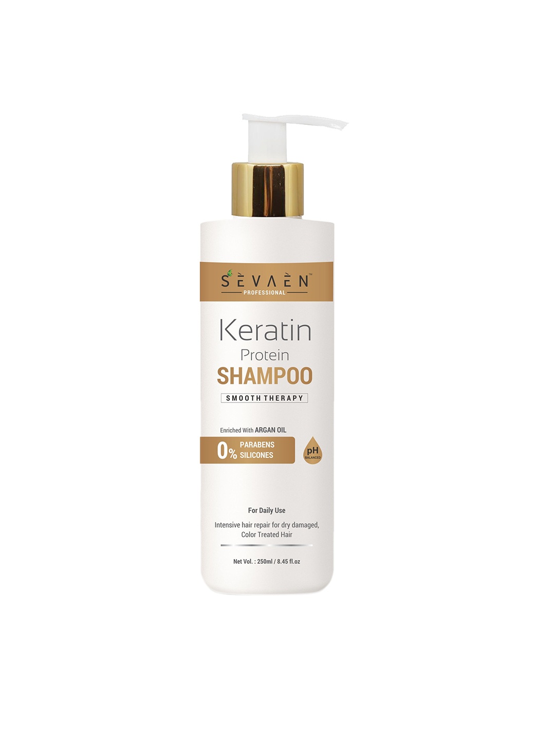 

SEVAEN Keratin Protein Smooth Shampoo with Argan Oil 250 ml, Off white