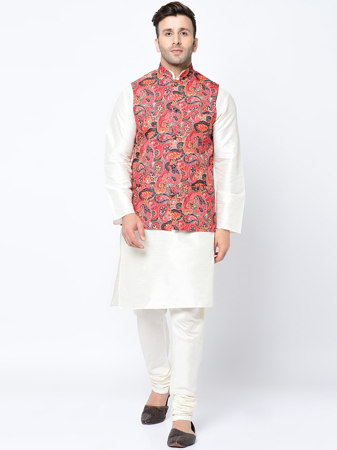 

Kaifoo Men White Kurta with Churidar