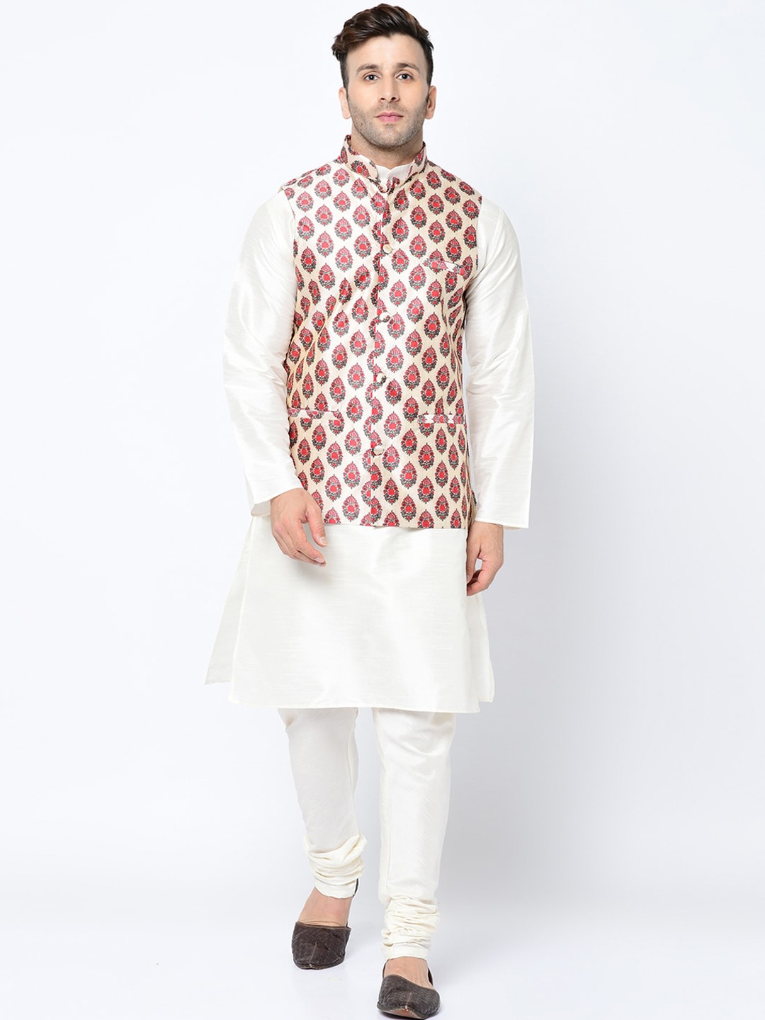 

Kaifoo Men White Kurta with Churidar