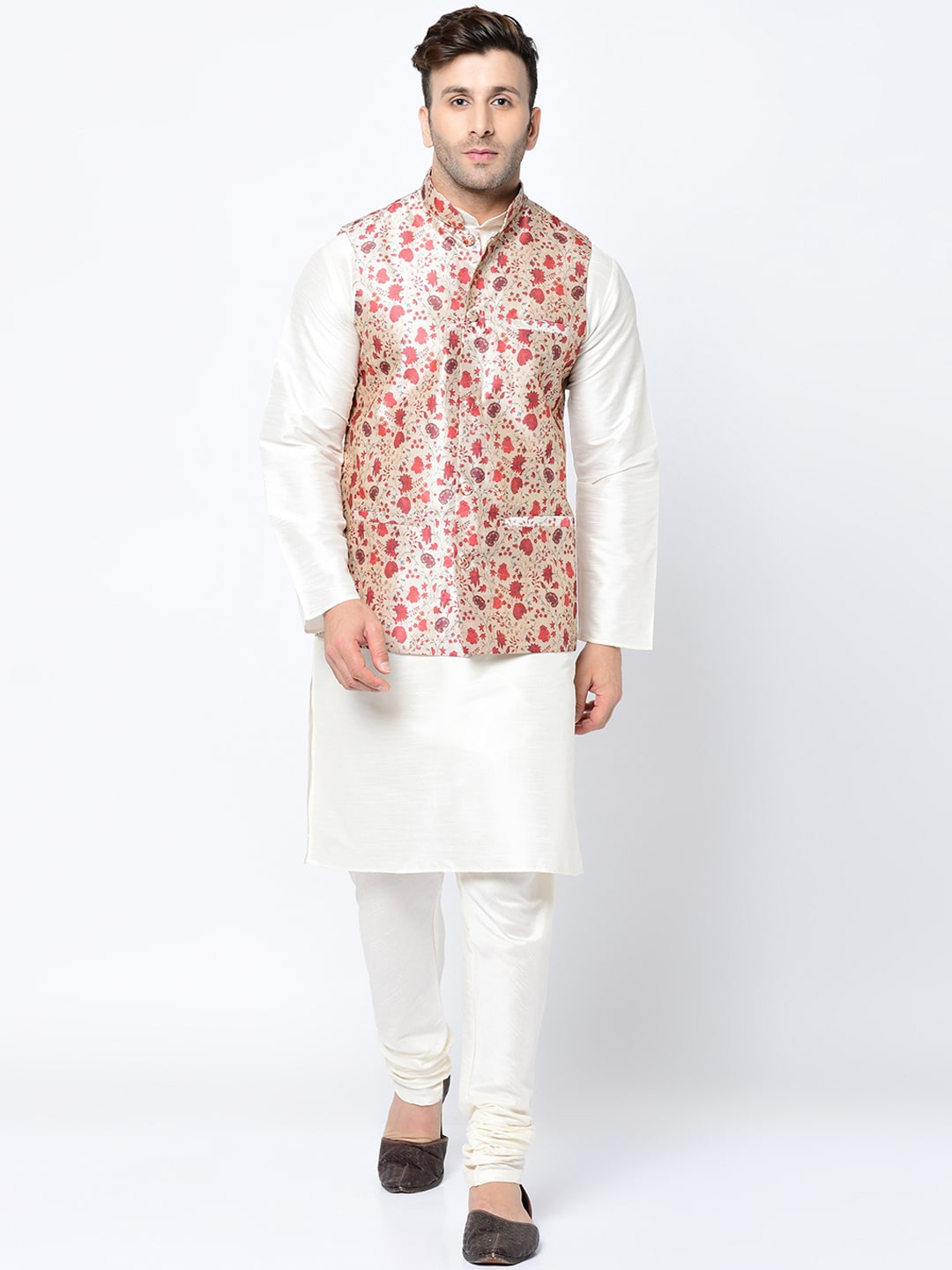 

Kaifoo Men White Kurta with Churidar