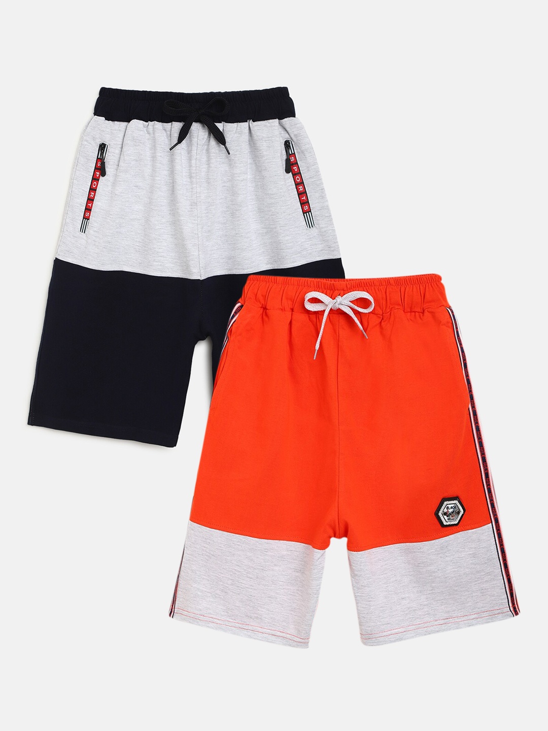 

HOMEGROWN Boys Pack Of 2 Pure Cotton Shorts, Grey