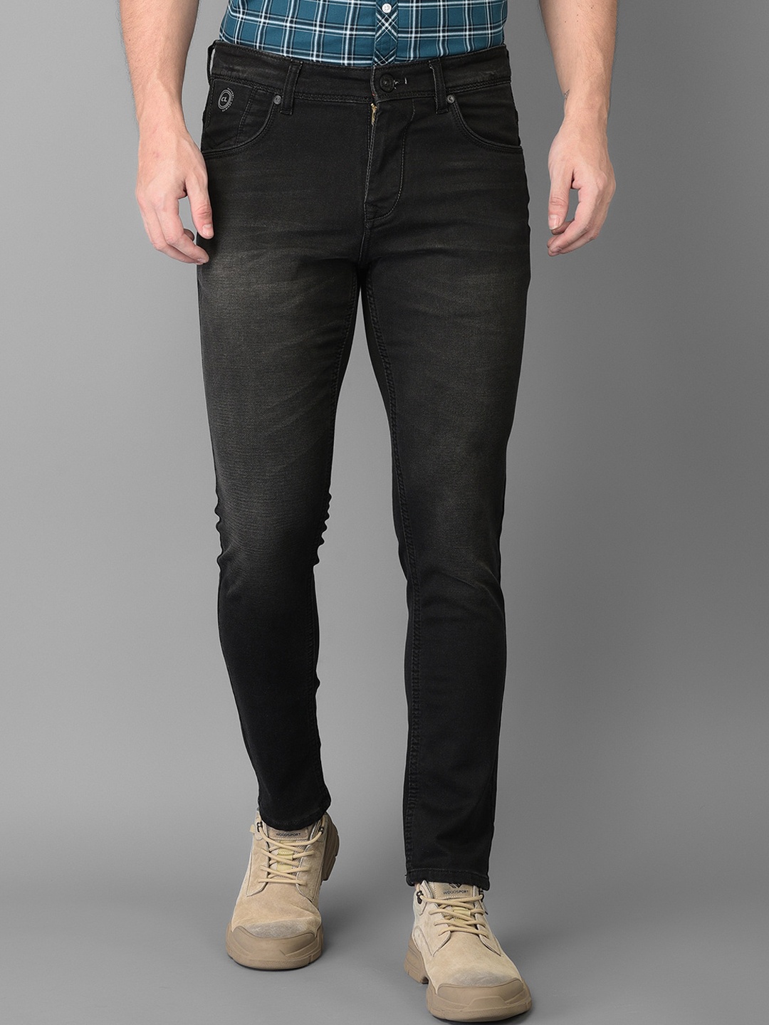 

Canary London Men Black Smart Light Fade Printed Stretchable Jeans