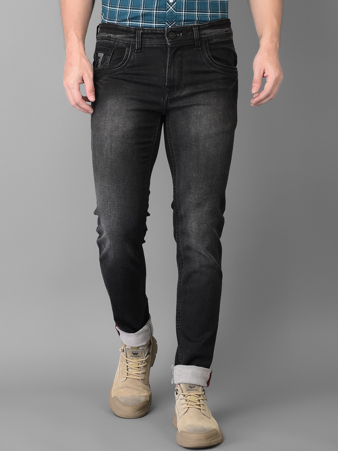 

Canary London Men Black Smart Skinny Fit Low-Rise Heavy Fade Stretchable Jeans