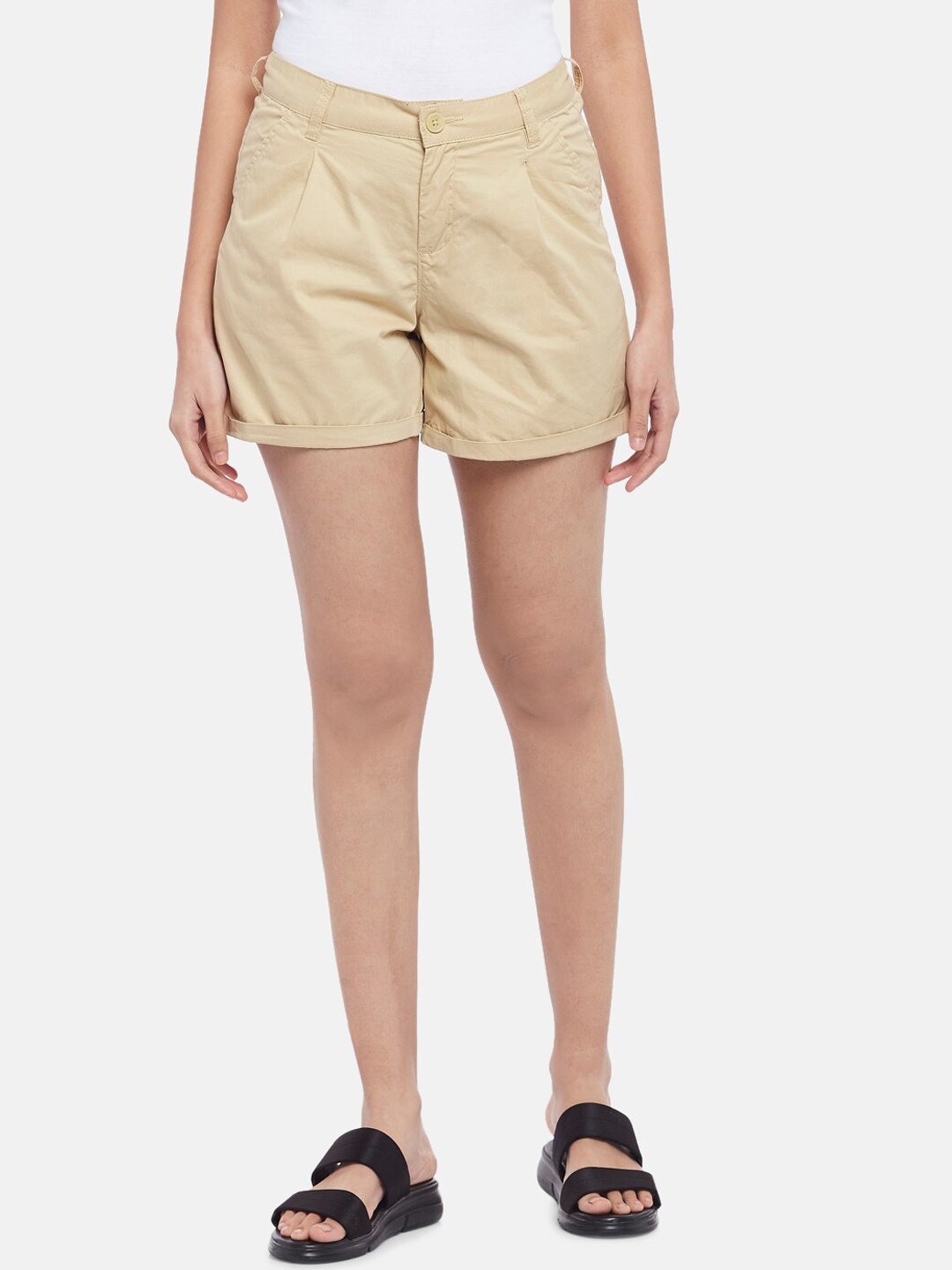 

Honey by Pantaloons Women Khaki Pure Cotton Shorts