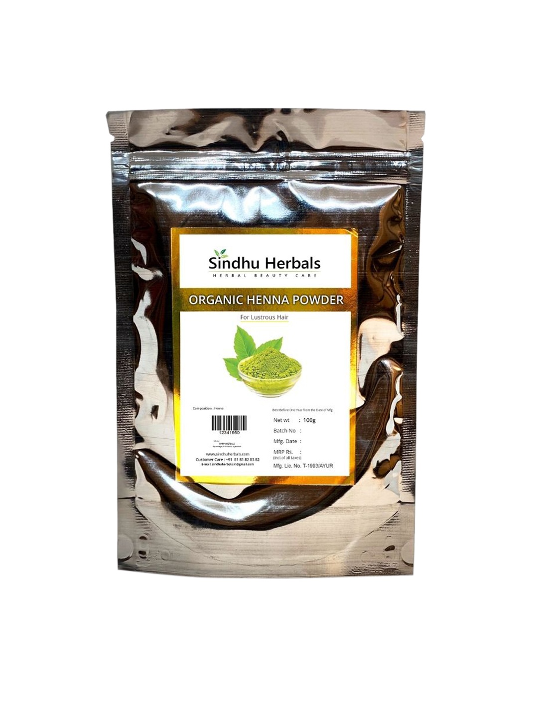 

Sindhu Herbals Organic Henna Powder 100g, Brown