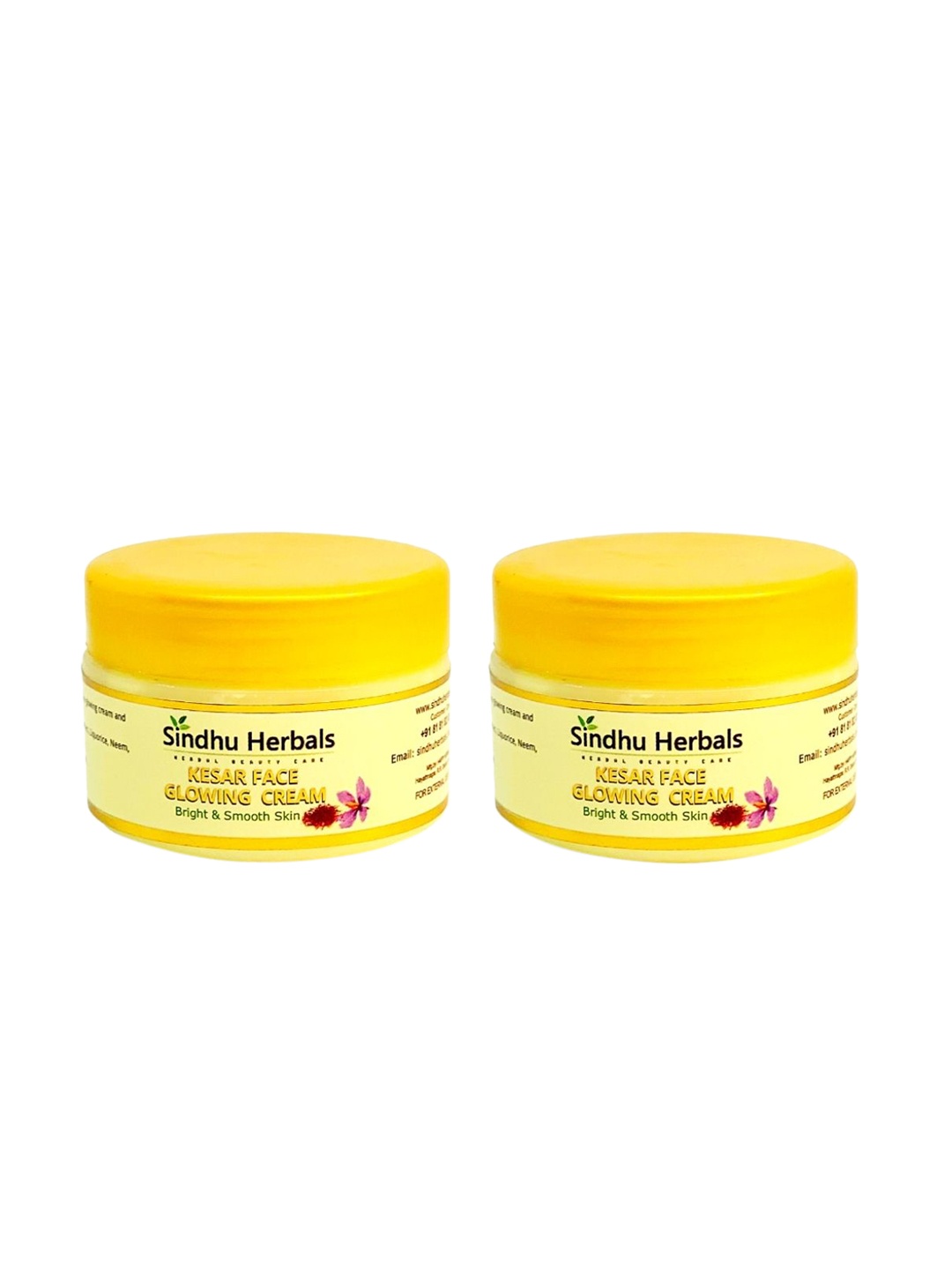 

Sindhu Herbals Set of 2 Kesar Face Glowing Cream with Manjistha & Vetiver - 30 g each, Yellow