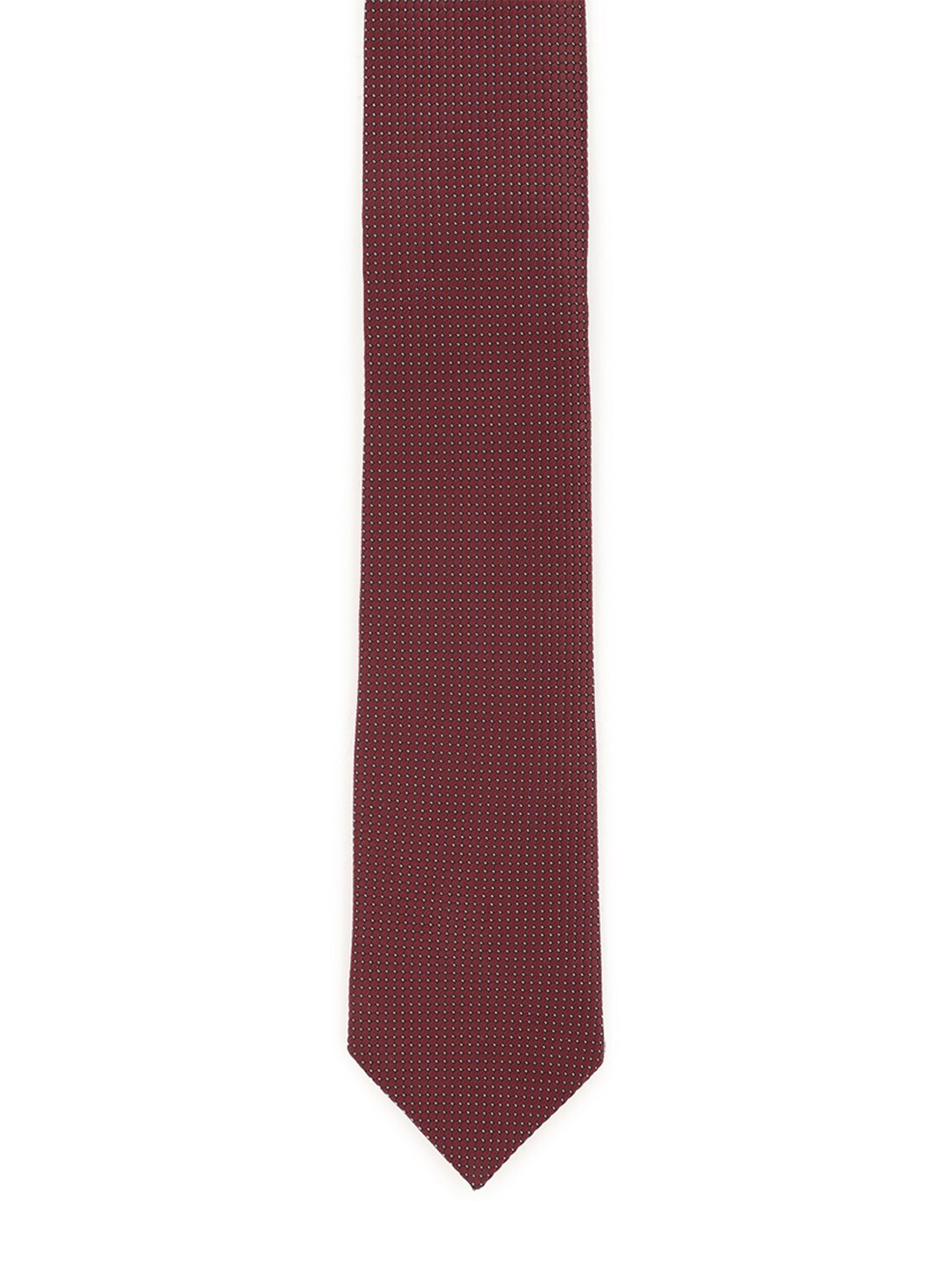 

Van Heusen Men Maroon Printed Microfiber Skinny Tie