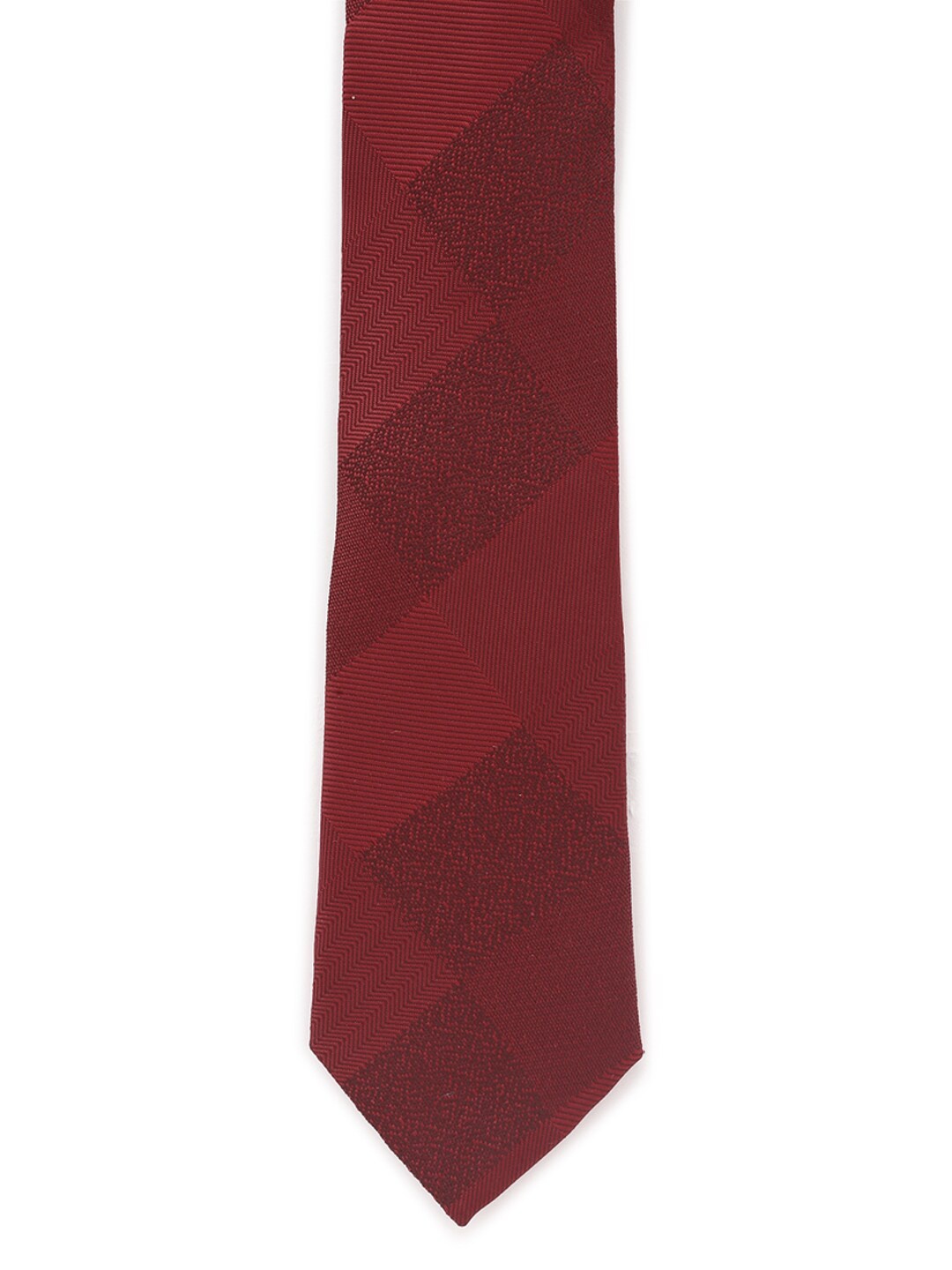 

Van Heusen Men Maroon Checked Skinny Tie