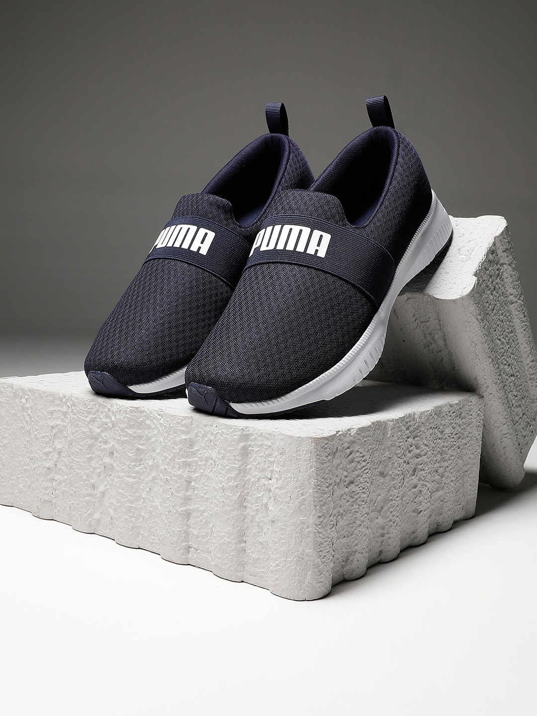 

Puma Unisex Navy Blue Solid Textile Running Shoes