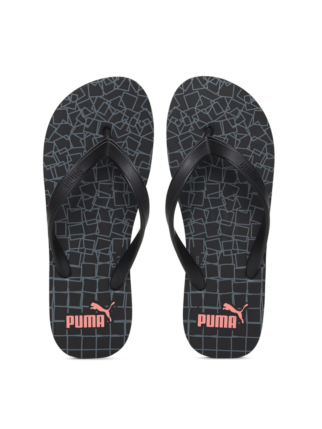 

Puma Unisex Black & Grey Printed Thong Flip-Flops