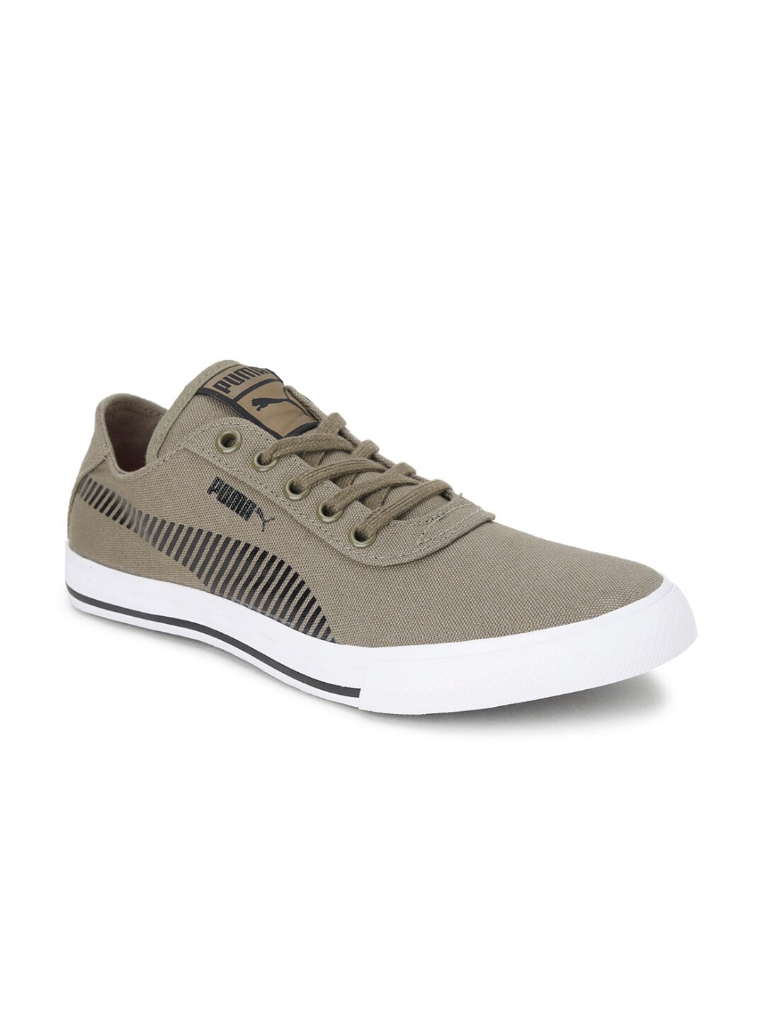 

Puma Unisex Olive Green Lace-Up Textile Sneakers